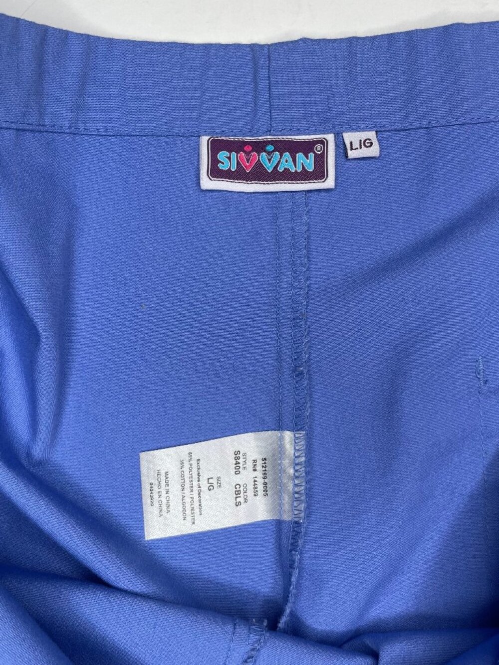 Sivvan Blue Medical Scrub Set Size Large V-Neck Top Drawstring Pants Uniform - Picture 14 of 16